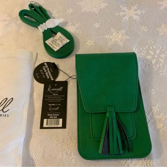 K Carrol Crossbody Wallet Cell Phone Handbag RFID Vegan Leather NWT Gorgeous - Picture 2 of 8